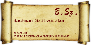 Bachman Szilveszter névjegykártya