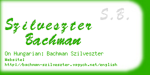 szilveszter bachman business card